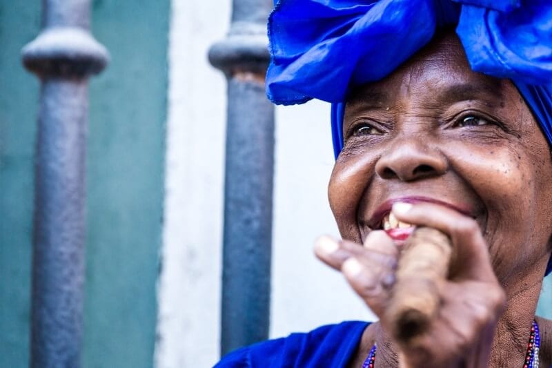 woman smoking tobacco
