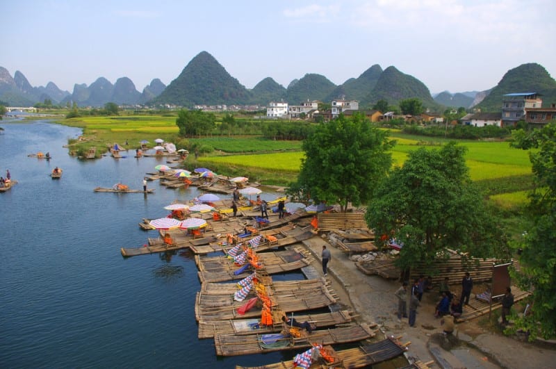 boats in a dock