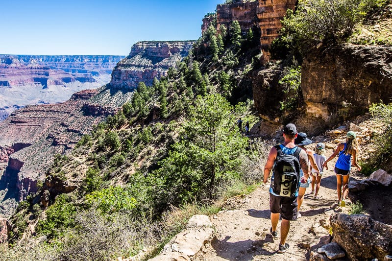 Hiking down the Bright Angel Trail