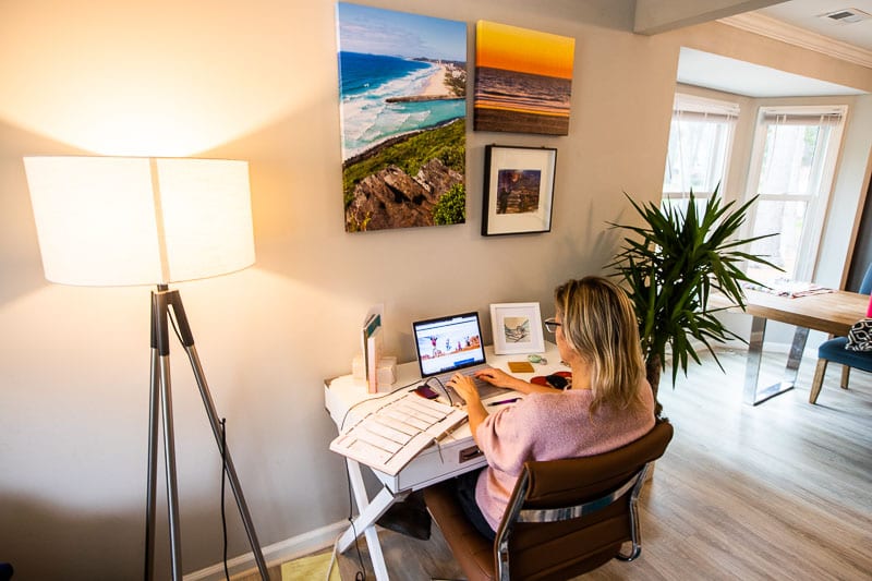 woman working at a desk